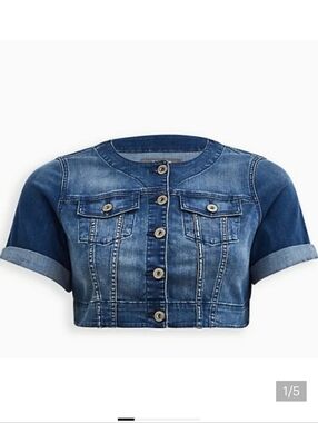 🆕️ 3X DENIM CROPPED JACKET - MEDIUM WASH -SHORT SLEEVES